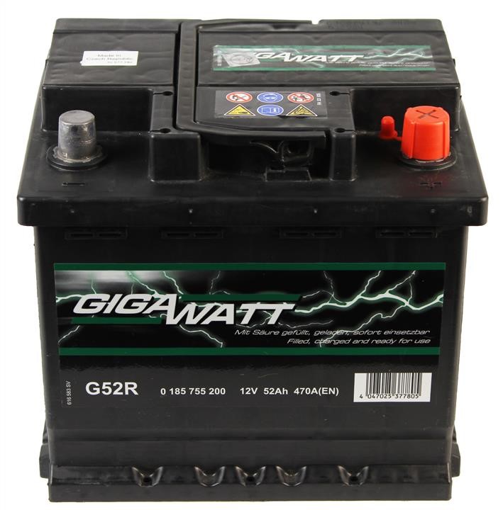 Gigawatt 0 185 755 200 Battery Gigawatt 12V 52AH 470A(EN) R+ 0185755200