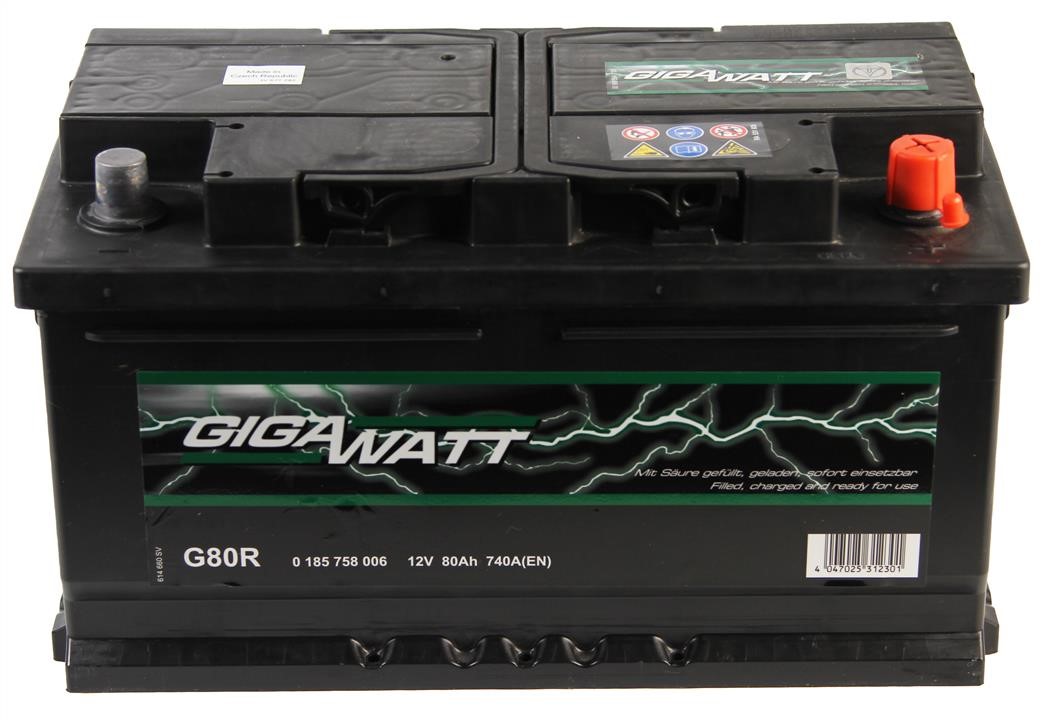 Gigawatt 0 185 758 006 Battery Gigawatt 12V 80AH 740A(EN) R+ 0185758006