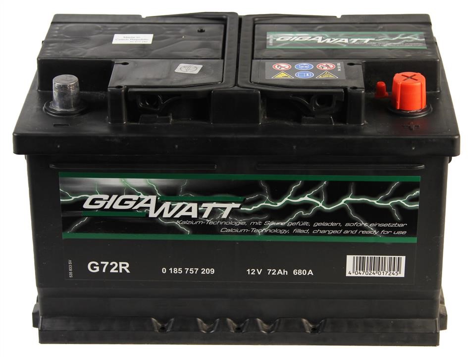 Gigawatt 0 185 757 209 Battery Gigawatt 12V 72AH 680A(EN) R+ 0185757209