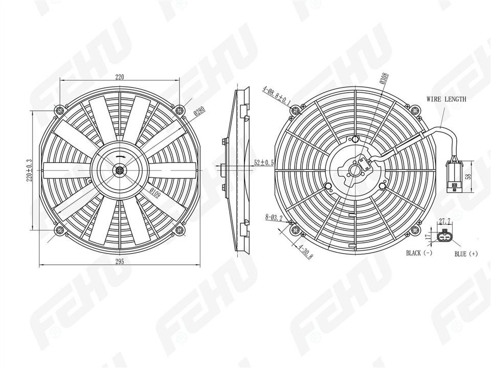 Fehu FFA1023 Condenser fan assembly FFA1023