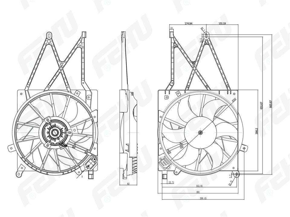 Fehu FFC1006H Engine cooling fan assembly FFC1006H
