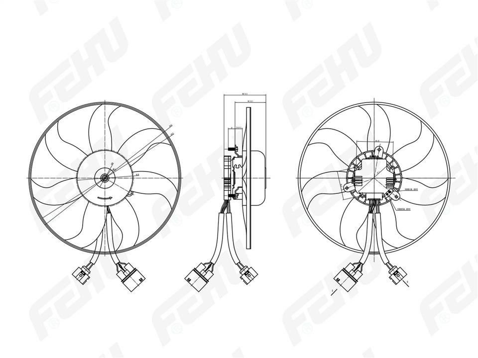 Fehu FFC1082 Hub, engine cooling fan wheel FFC1082