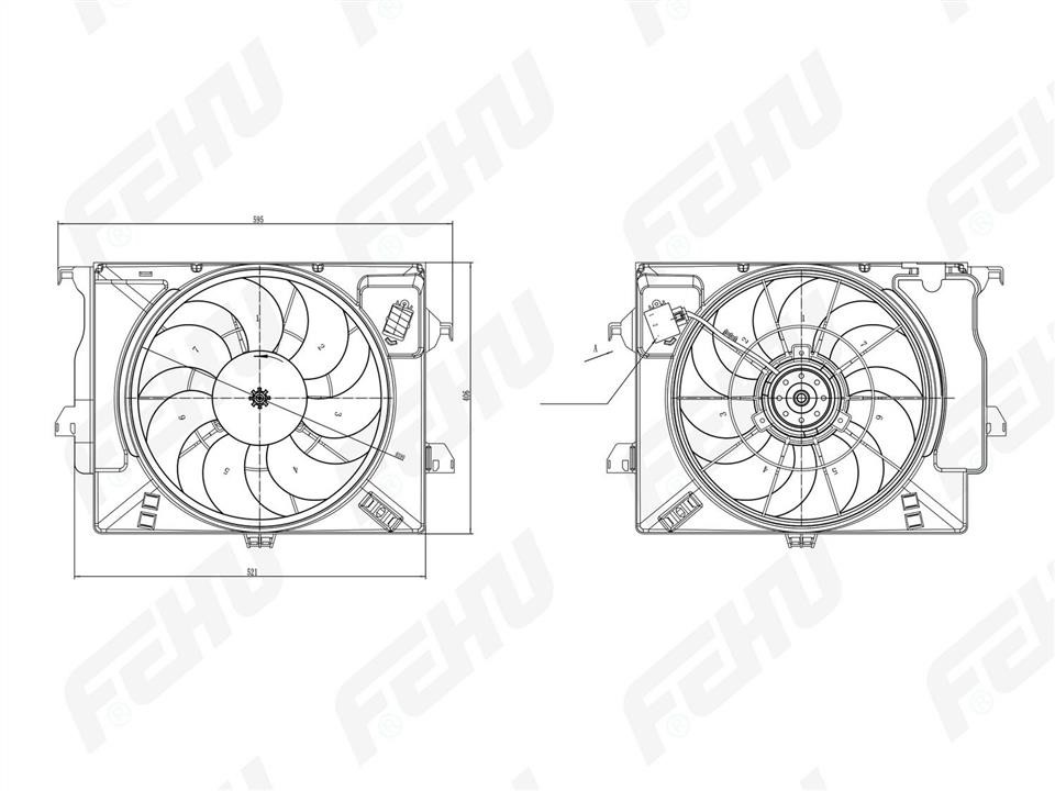 Fehu FFC1100H Engine cooling fan assembly FFC1100H