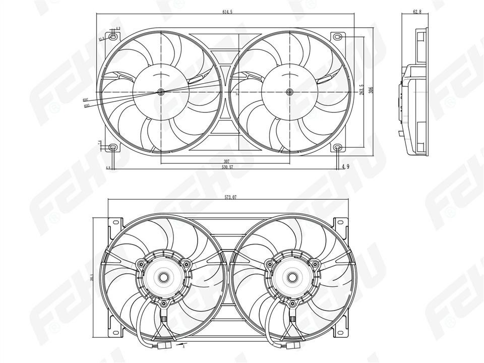 Fehu FFC1127H Engine cooling fan assembly FFC1127H