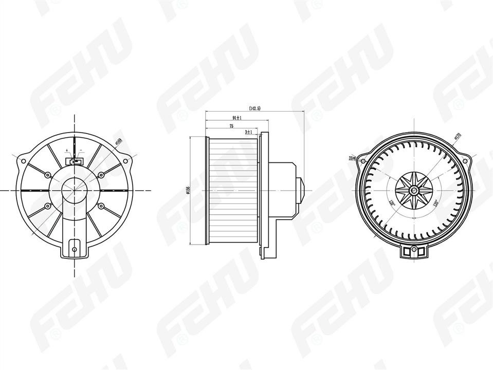 Fehu FFH1042 Fan assy - heater motor FFH1042