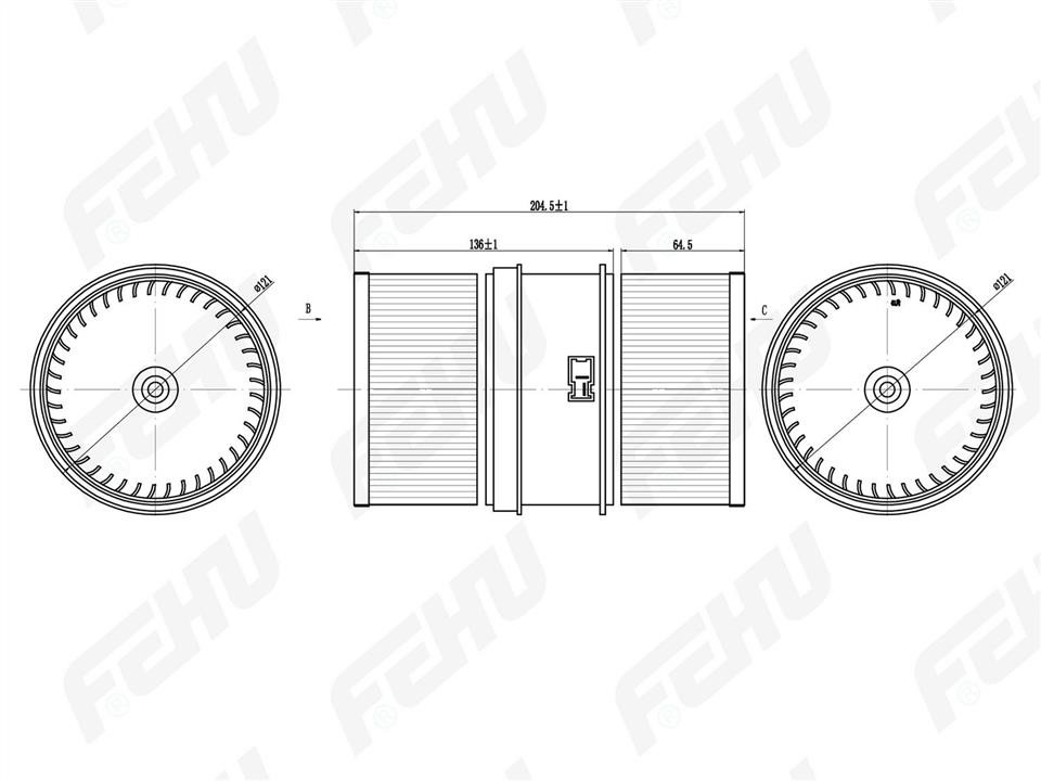 Fehu FFH1057 Fan assy - heater motor FFH1057