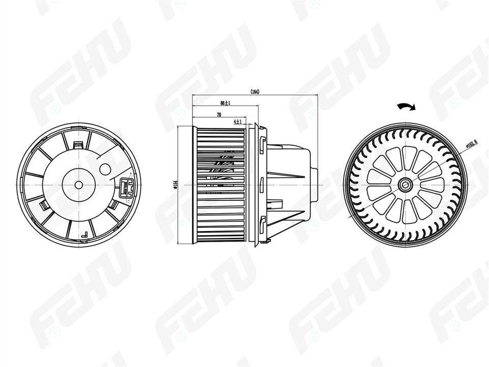 Fehu FFH1059 Fan assy - heater motor FFH1059