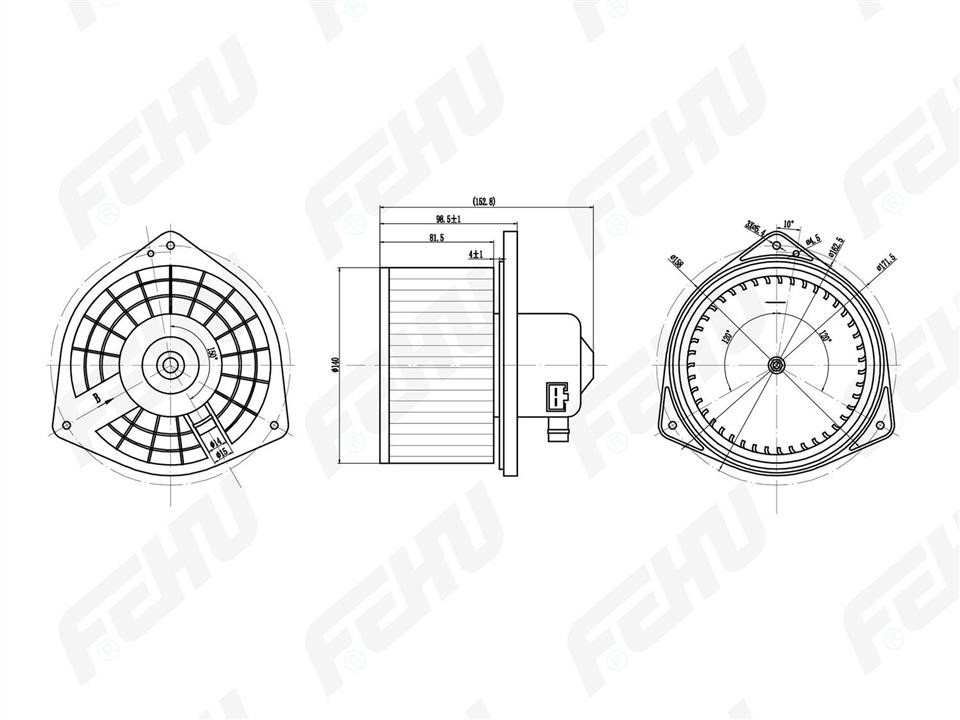 Fehu FFH1072 Fan assy - heater motor FFH1072