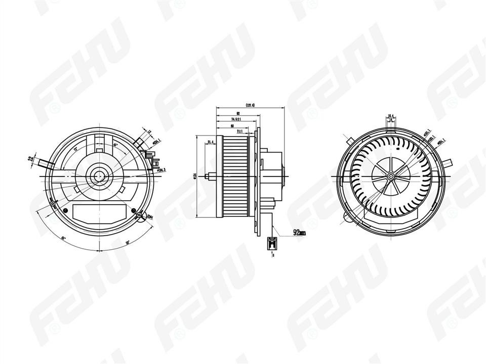 Fehu FFH1096 Fan assy - heater motor FFH1096