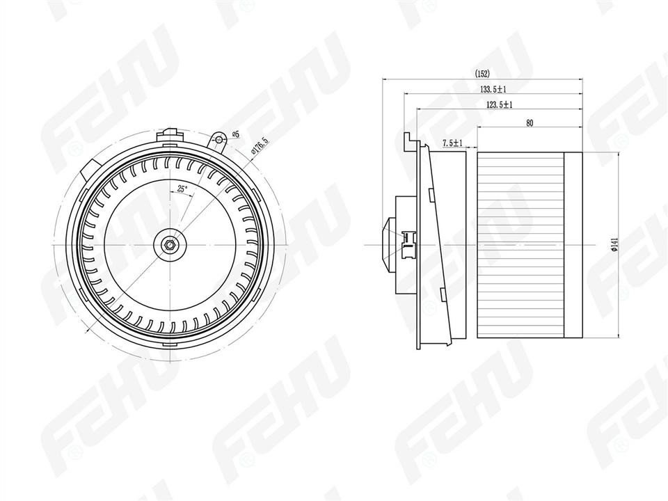 Fehu FFH1107 Fan assy - heater motor FFH1107