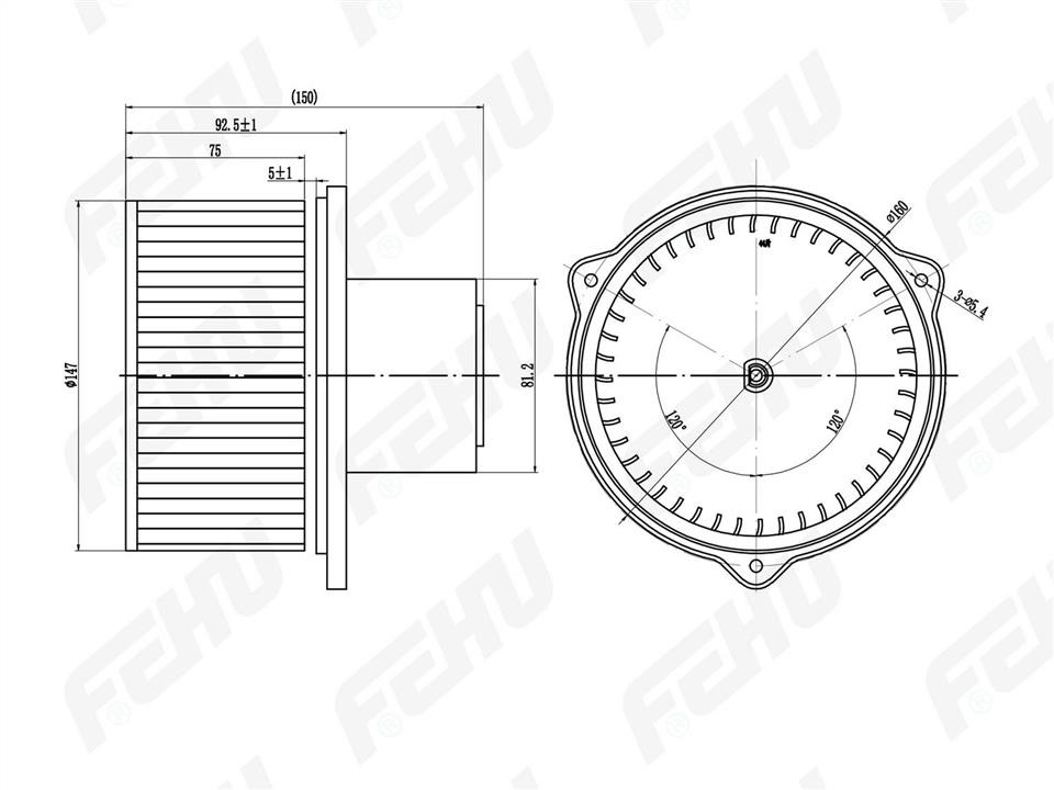 Fehu FFH1118 Fan assy - heater motor FFH1118