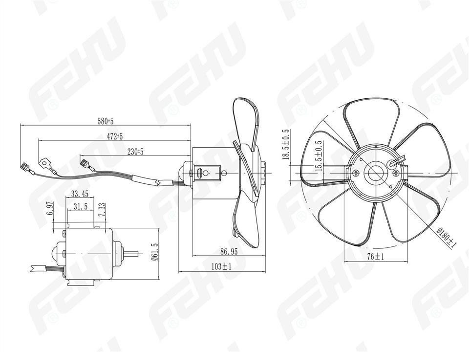Fehu FFH1143 Fan assy - heater motor FFH1143