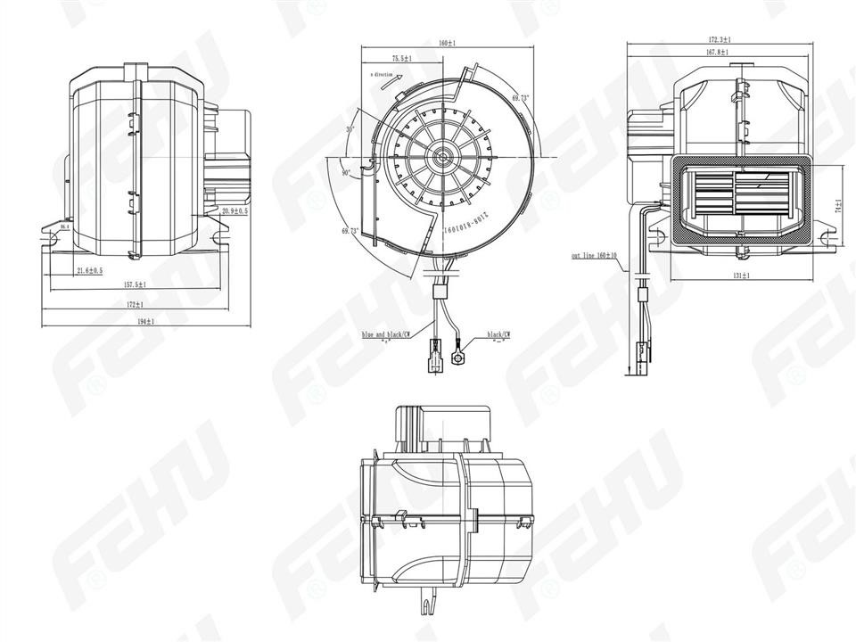 Fehu FFH1144 Fan assy - heater motor FFH1144