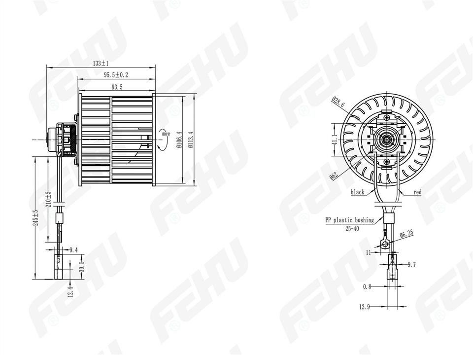Fehu FFH1145 Fan assy - heater motor FFH1145
