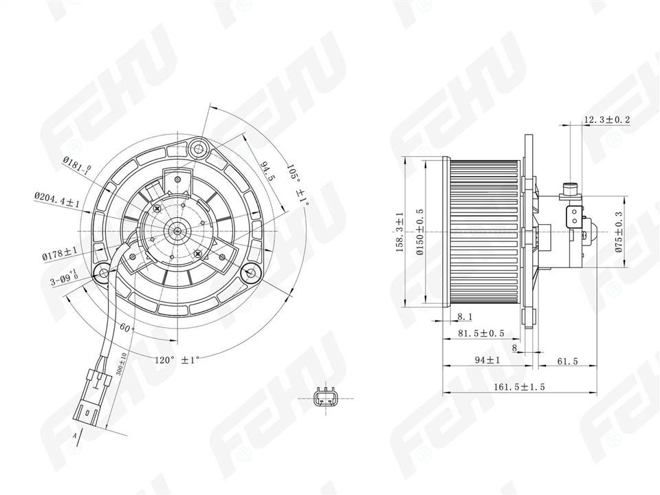 Fehu FFH1146 Fan assy - heater motor FFH1146