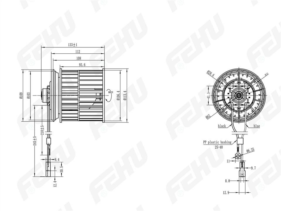 Fehu FFH1147 Fan assy - heater motor FFH1147
