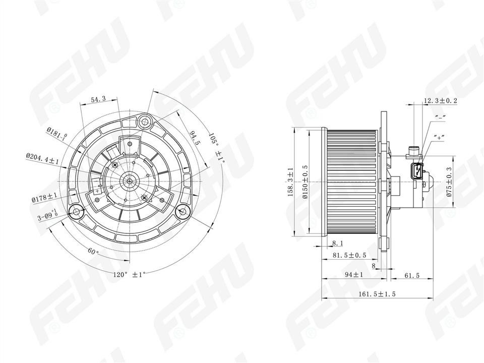 Fehu FFH1148 Fan assy - heater motor FFH1148