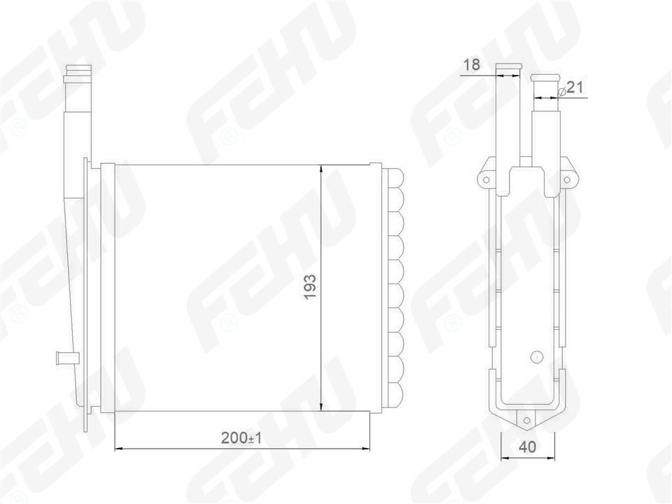 Fehu FRH1066M Heat exchanger, interior heating FRH1066M