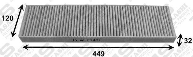 JS Asakashi AC0140C Activated Carbon Cabin Filter AC0140C