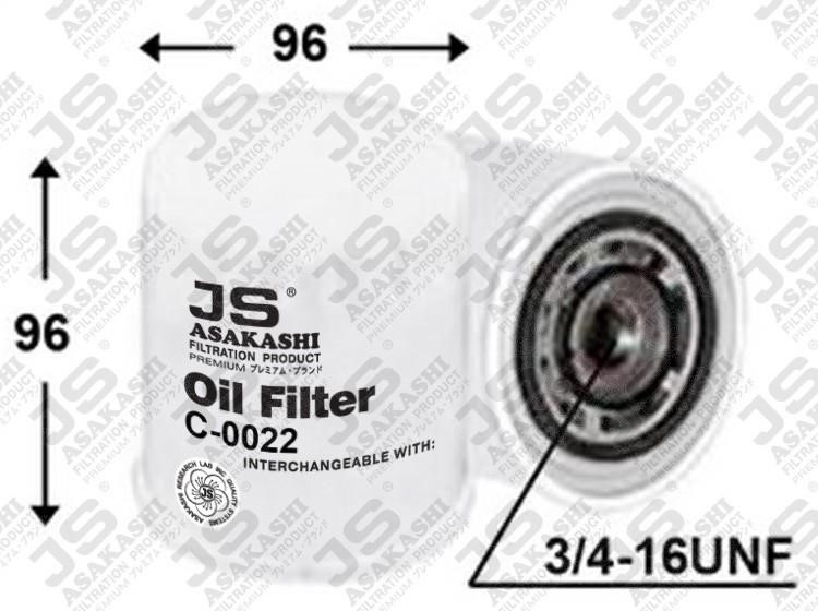 JS Asakashi C0022 Oil Filter C0022