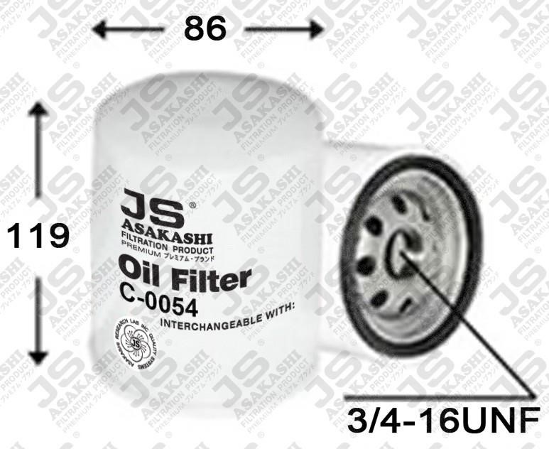 JS Asakashi C0054 Oil Filter C0054