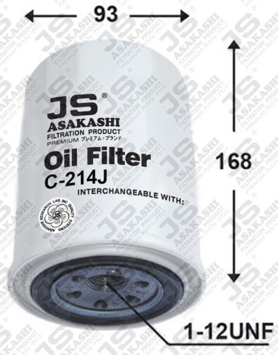JS Asakashi C214J Oil Filter C214J