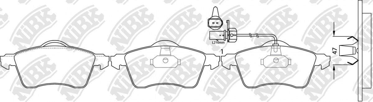 NiBK PN0108W Brake Pad Set, disc brake PN0108W