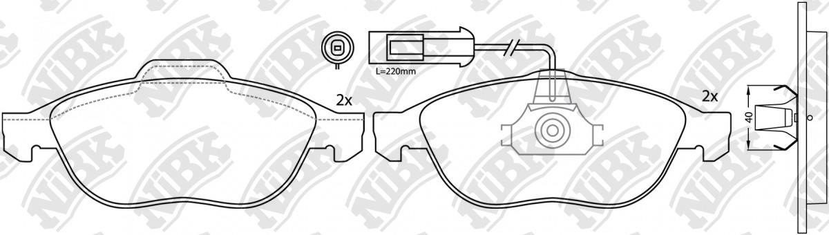 NiBK PN0127W Brake Pad Set, disc brake PN0127W