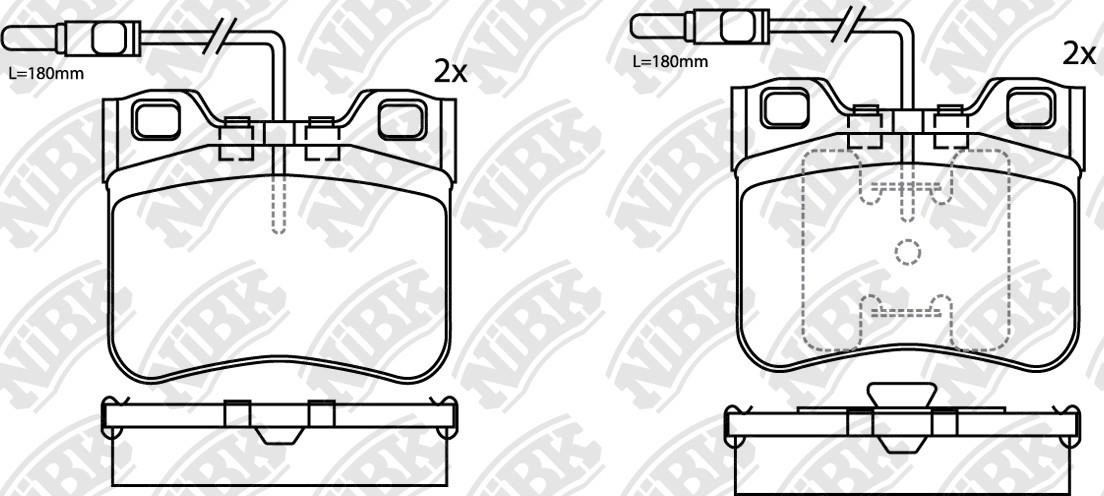 NiBK PN0250W Brake Pad Set, disc brake PN0250W