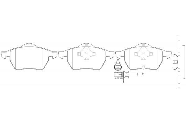 NiBK PN0300W Brake Pad Set, disc brake PN0300W