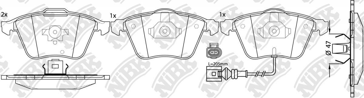 NiBK PN0399W Brake Pad Set, disc brake PN0399W