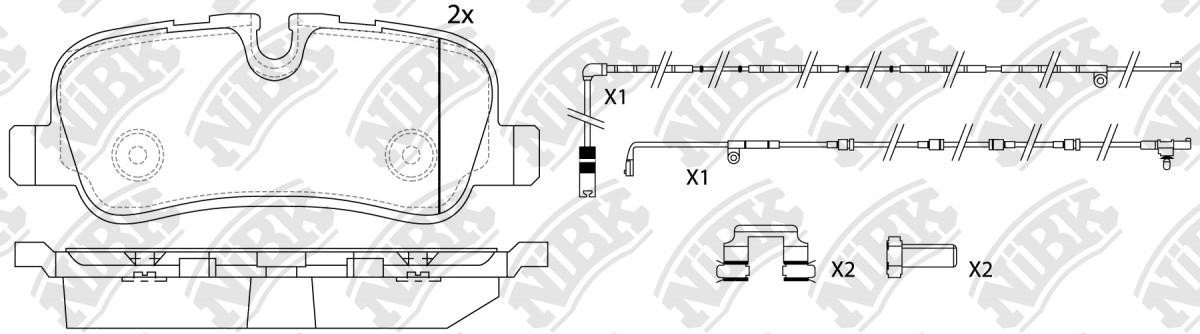 NiBK PN0485W Brake Pad Set, disc brake PN0485W