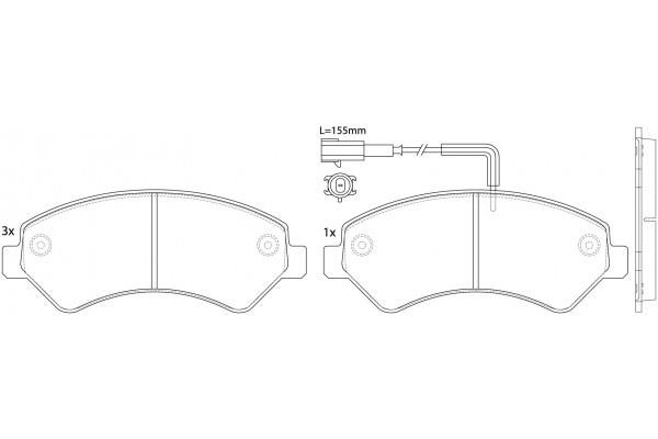 NiBK PN0516W Brake Pad Set, disc brake PN0516W