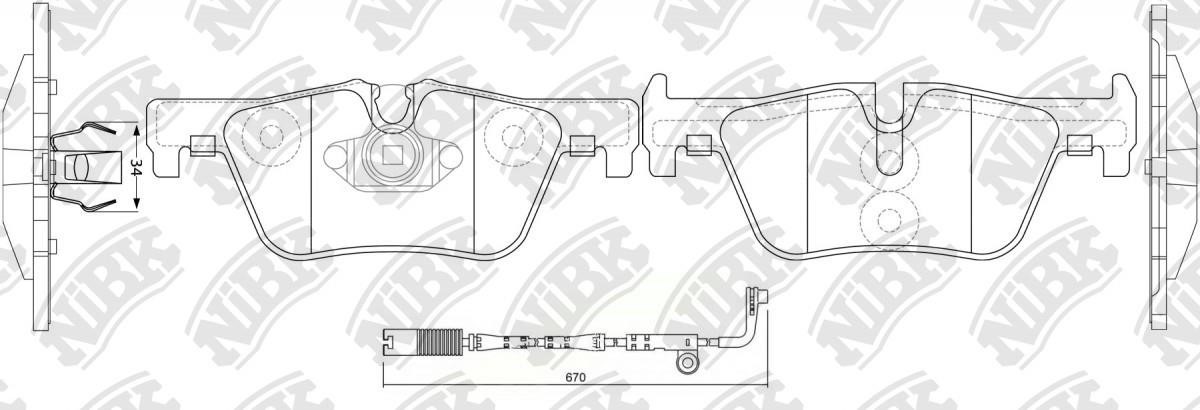 NiBK PN32002W Front disc brake pads, set PN32002W