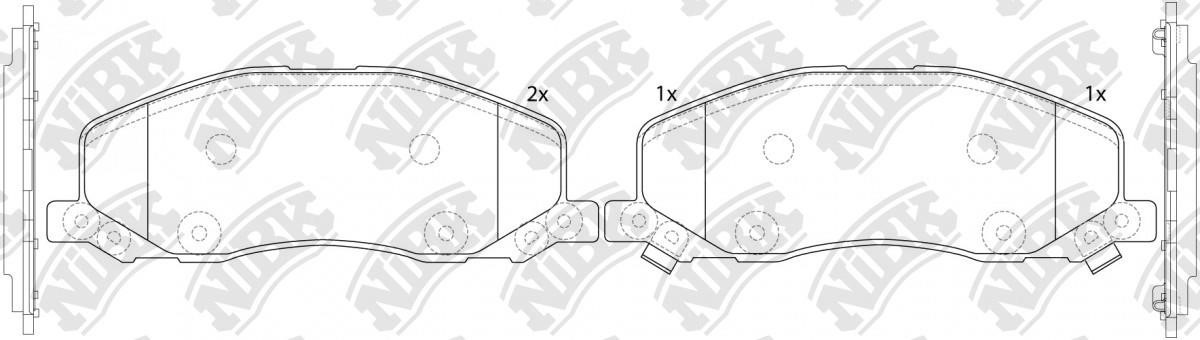 NiBK PN34001 Brake Pad Set, disc brake PN34001