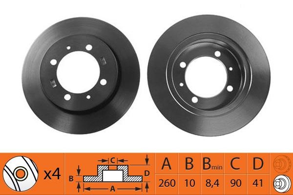 NiBK RN1079 Rear brake disc, non-ventilated RN1079