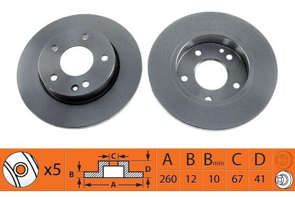 NiBK RN1107 Unventilated front brake disc RN1107