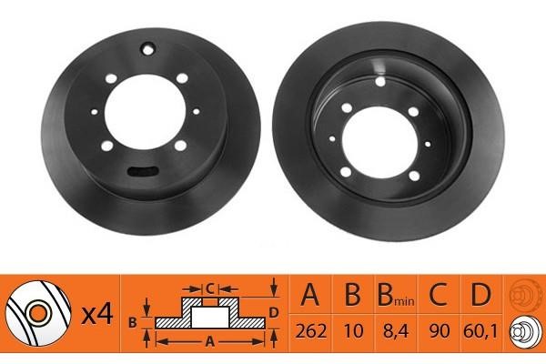 NiBK RN1158 Rear brake disc, non-ventilated RN1158