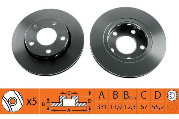 NiBK RN1159 Brake discs rear non-ventilated, set RN1159