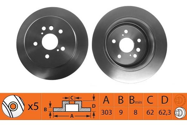 NiBK RN1207 Brake discs rear non-ventilated, set RN1207
