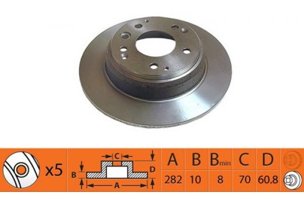 NiBK RN1383 Brake discs rear non-ventilated, set RN1383