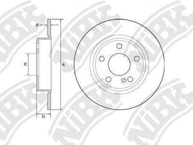 NiBK RN1595 Rear brake disc, non-ventilated RN1595