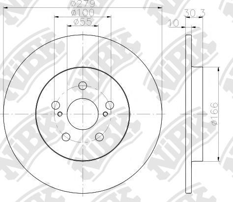 NiBK RN1689 Rear brake disc, non-ventilated RN1689