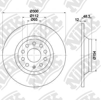 NiBK RN1735 Rear brake disc, non-ventilated RN1735