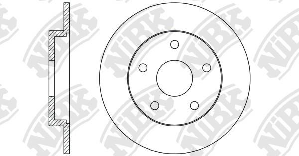 NiBK RN25001 Rear brake disc, non-ventilated RN25001