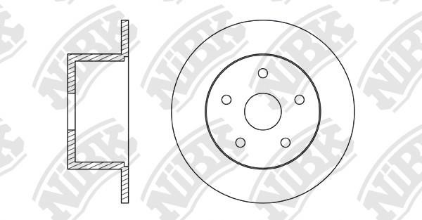 NiBK RN43004 Rear brake disc, non-ventilated RN43004