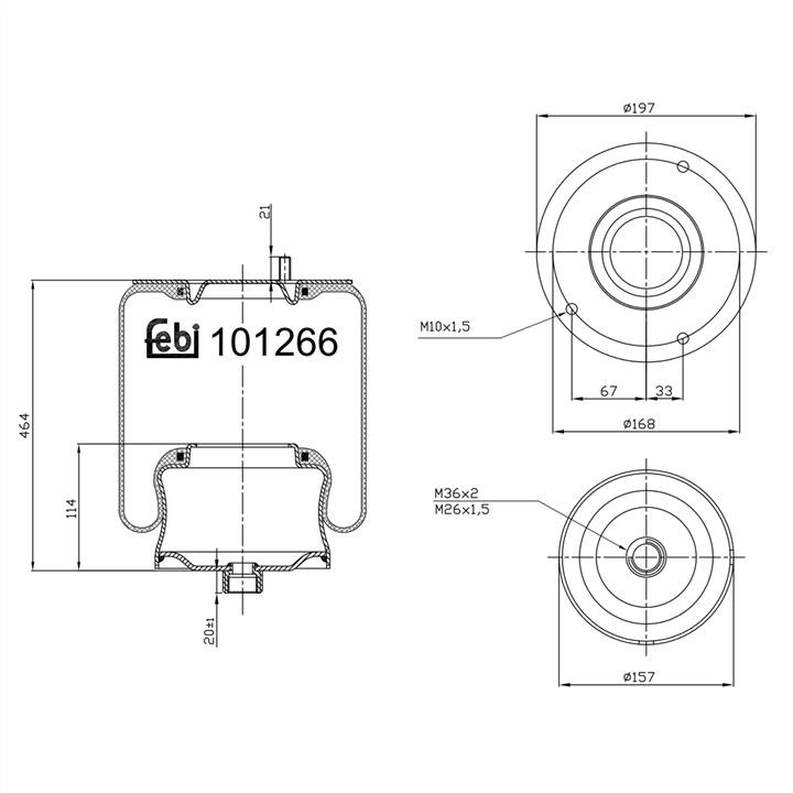Air suspension Mercedes: 101266 febi Air spring