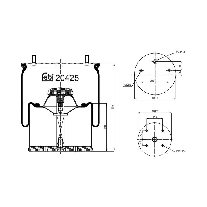 febi 20425 Boot, air suspension 20425