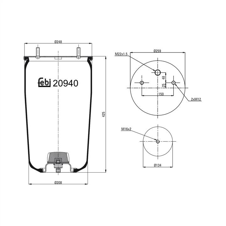 febi 20940 Boot, air suspension 20940 20940 febi Boot, air suspension