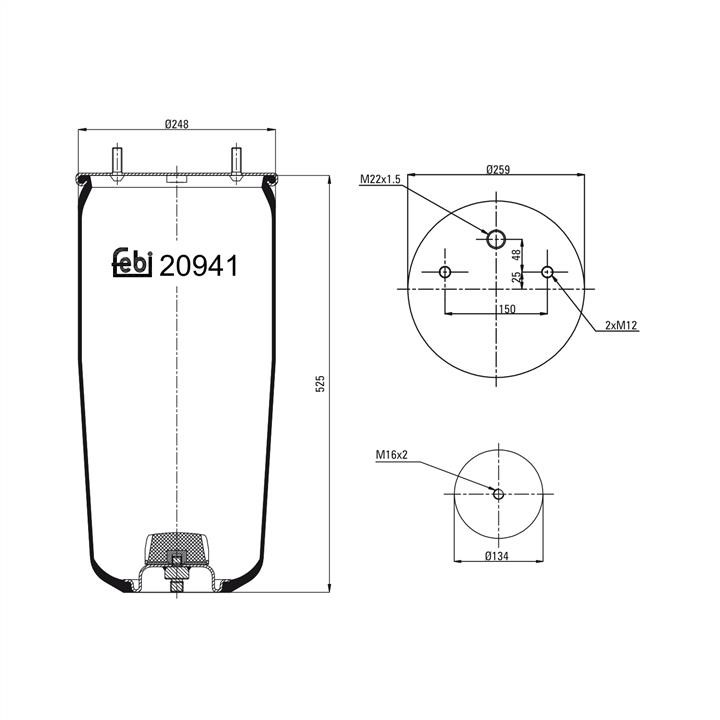 febi 20941 Boot, air suspension 20941